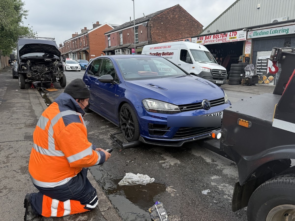 Simon recovering a VW Golf R in Bolton.